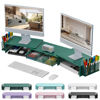 Picture of gianotter Dual Monitor Stand Riser, Desk Organizer With Drawer and 2 Pen Holders, Desk Accessories & Workspace Organizers, Monitor Stand for Desk, Office Decor Essentials (Green)