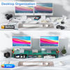 Picture of gianotter Dual Monitor Stand Riser, Desk Organizer With Drawer and 2 Pen Holders, Desk Accessories & Workspace Organizers, Monitor Stand for Desk, Office Decor Essentials (Green)