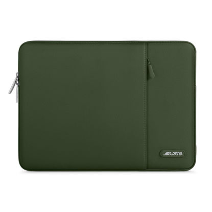 Picture of MOSISO Laptop Sleeve Bag Compatible with MacBook Air 15 inch M3 A3114 M2 A2941 2023 2024 / Pro 15 inch A1990 A1707, Surface Laptop 15, Dell XPS 15, Polyester Vertical Case with Pocket, Army Green