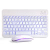 Picture of Bluetooth Keyboard and Mouse Combo for iPad - Rechargeable Wireless Keyboard & Mouse with 7-Color Backlit Compatible with iPad 9th/8th Gen, iPad Pro/Air/Mini, iPhone14/13/12 Pro, White
