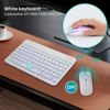Picture of Bluetooth Keyboard and Mouse Combo for iPad - Rechargeable Wireless Keyboard & Mouse with 7-Color Backlit Compatible with iPad 9th/8th Gen, iPad Pro/Air/Mini, iPhone14/13/12 Pro, White