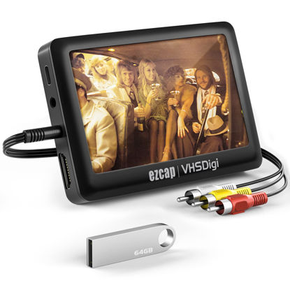 Picture of VHS to Digital Converter, Video to Digital Converter 3.0 (Third Generation), Capture Video from VCR's,VHS Tapes,Hi8,Camcorder,DVD,TV Box and Gaming Systems with 4.3 inch TFT Screen and 64GB U Disk