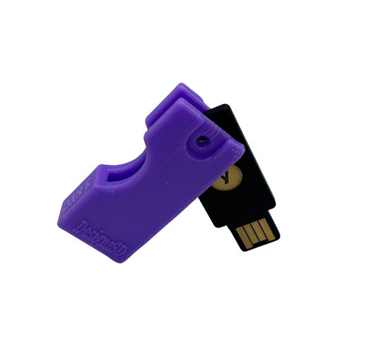 Picture of Designz3D Yubikey Protector Flip Case Keychain Holder (5 NFC / 5C NFC) (Purple, 5 NFC)
