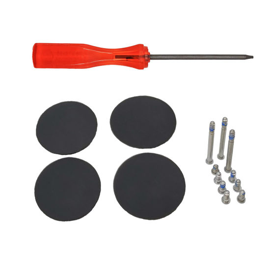 Picture of HAWSON HAWSON 4 Pack A1278 A1286 A1297 Rubber Feet + 10pcs Repair Screws (3 Long and 7 Short) + 1pcs Dedicated Screwdriver Replacement for MacBook Pro 13" 15" 17" A1278 A1286 A1297 Bottom Case