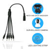 Picture of GINTOOYUN DC 5.5mm x 2.1mm Splitter Cable, 1 Female to 5 Male DC Splitter Adapter 12V DC Power Extension Cable for LED Strip Light, CCTV Security Camera 0.7m (1 to 5 Way)