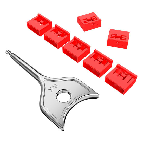 Picture of 10Pcs USB Port Blocker with 1 Key,Locking USB Port/Dust Blocker,USB-A Dust Cap Female Port Plug Protector, Compatible with USB-A Ports,Computers,TVs,Routers (Red)
