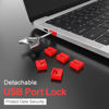 Picture of 10Pcs USB Port Blocker with 1 Key,Locking USB Port/Dust Blocker,USB-A Dust Cap Female Port Plug Protector, Compatible with USB-A Ports,Computers,TVs,Routers (Red)