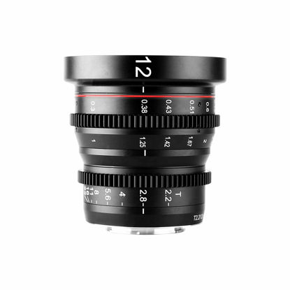 Picture of Meike 12mm T2.2 Manual Focus Wide Angle Fixed Prime Cinema Lens for M43 Micro Four Thirds MFT Mount Cameras and Cinema Camera BMPCC 4K