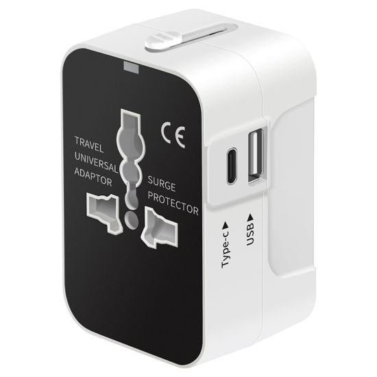 Picture of International Universal All in One Worldwide Travel Adapter Wall Charger AC Power Plug Adapter with USB C Charging Ports for USA EU UK AUS European Cell Phone Laptop