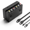 Picture of 2 AV to HDMI Converter, 1080P/720P 2 Port RCA Composite CVBS AV Switch to HDMI Converter Adapter Support 4:3/16:9 Switching, for TV PC PS2 PS3 N64 NGC SNES WII VHS VCR Camera DVD-Black