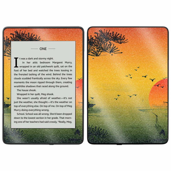 Picture of MightySkins Glossy Glitter Skin for Kindle Paperwhite 2018 Waterproof Model - Japanese Sunset | Protective, Durable High-Gloss Glitter Finish | Easy to Apply and Change Style | Made in The USA