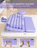 Picture of Wireless Keyboard and Mouse Combo - Cute Typewriter Keyboard with Detachable Wrist Rest, Retro Round Keycaps, Foldable Legs, 2.4GHz Full-Size Keyboard for PC, Laptop, Mac, Windows - Trueque (Purple)