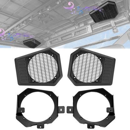 Picture of KEMIMOTO Rear Roof Speakers Pods Enclosures Holders Compatible with Polaris Ranger XP/Crew 1000 2018-2025 1000/Crew 2020-2025 Speaker Holders Accessories(2PCS, Support 6.5" Speakers, Replace#5454646)