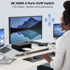 Picture of USB 3.0 KVM Switch HDMI 4 Port, 8K@60Hz 4K@144Hz, ANXQQ EDID Simulation KVM Switch 4 Computers Share 1 Monitor and 4 USB Devices, Keyboard Mouse Switch with USB Cables, Wired Control and Power Supply