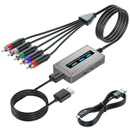 Picture of Bcrokory HDMI to Component Converter with Scaler Function, 1080P HDMI to YPbPr Scaler Converter Supports 1080i HDMI Input(HDMI and Component Cables Included)