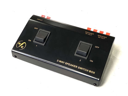 Picture of Kurrent Electric A/B A+B Switch 1 in - 2 Out 2 Way Stereo Receiver Speaker Set Selector, Black