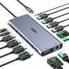 Picture of HODO USB C HUB Multiport Adapter Docking Station USB C to 2 HDMI 4K@60Hz+DP 8K@30Hz+VGA+6 USB C/A Ports+PD 100W+Ethernet+SD/TF+Audio 15-in-1 Dongle Quad Display for Dell/HP/Lenovo Laptops