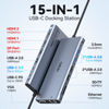 Picture of HODO USB C HUB Multiport Adapter Docking Station USB C to 2 HDMI 4K@60Hz+DP 8K@30Hz+VGA+6 USB C/A Ports+PD 100W+Ethernet+SD/TF+Audio 15-in-1 Dongle Quad Display for Dell/HP/Lenovo Laptops