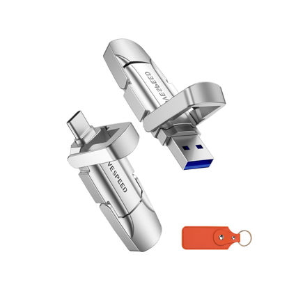 Picture of MOVE SPEED 128GB USB 3.2 Solid State Flash Drive 400MB/s High Speed Type C USB Drive USB Gen 2 Thumb Drive Compatible with iPhone 15, 16 Series/Android Phone/MacBook/Audio/Smart TV