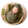 Picture of CUTEBBPHOTO Newborn Photography Wrap Boy Girl Baby Photo Wraps Outfits Stretch Crochet Blanket Props (Green)