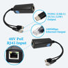 Picture of REVODATA Type C Port PoE Splitter Gigabit 5V/3A, PoE to USB-C 5V/3A Output, Gigabit Ethernet Compatible with IEEE802.3af/at, Plug and Play