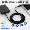 Picture of USB C to USB C Cable, 3.2 Gen 2 USB-C Cable 10ft - 4K UHD 20Gbps USB C Cable 100W PD Fast Charging Cable for MacBook Pro, for iPad Pro, Nylon Braided, Black.
