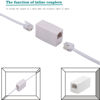 Picture of LanSenSu Phone Extension Cord 66 Ft, Phone Cord Telephone Cable with Standard RJ11Plug and 2 in-Line Couplers and 25Cable Clip Holders, White (White, 66 Feet)