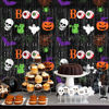 Picture of Halloween Party Decorations Scary Black Halloween Photo Backdrop Streamers, 2 Pack 3.3 x 6.6 FT Halloween Decor Foil Fringe Curtains Halloween Backdrops for Parties Birthday Window Door Indoor Outdoor