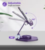 Picture of SOJUNER Tablet Stand Holder for Desk, Swivel iPad Stand with 360 Rotating Base, Aluminum Foldable Desktop Stand Holder Compatible with All Tablet Such as iPad Pro 12.9,11,10.5,9.7, Purple