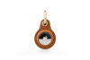 Picture of Habac Studio Airtag Keyring Genuine Leather with Brass Key Tags. Apple Airtag Holder Luggage GPS Tracker Dog Airtag Case Keychain (Brown)