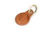Picture of Habac Studio Airtag Keyring Genuine Leather with Brass Key Tags. Apple Airtag Holder Luggage GPS Tracker Dog Airtag Case Keychain (Brown)