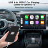 Picture of Car Carplay Cable for iPhone 16 15 Pro Plus Pro Max，3-Pack [3.3FT+3.3FT+6FT] USB A to USB C Cable for iPad Pro/Air/Mini，for Samsung S24/S23/S22，for MacBook Pro/Air and More