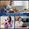 Picture of Car Carplay Cable for iPhone 16 15 Pro Plus Pro Max，3-Pack [3.3FT+3.3FT+6FT] USB A to USB C Cable for iPad Pro/Air/Mini，for Samsung S24/S23/S22，for MacBook Pro/Air and More