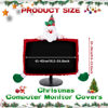 Picture of SUSHAFEN 1 Pack Christmas Computer Monitor Border Cover TV Monitor Cover Elastic Laptop Computer Cover for Xmas Home Office Computer Decoration-Santa Claus