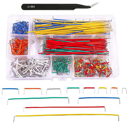 Picture of ELOOGAA U-Shape Breadboard Jumper Wires kit,14 Vaules 560Pcs 2-125mm Solderless Flexible Breadboard Connecting Line Cables
