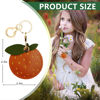 Picture of BORKUANA Leather Keychain Holder Case Compatible with Apple AirTag, Cute Protective Air Tag Cover with Keychain Ring, Anti-Scratch Finder GPS Tracker Case for Wallet Keys(Orange-B)