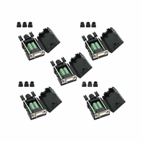 Picture of YIOVVOM Connector DB9 RS232 D-SUB Serial Adapters (5 PCS Female Adapter)