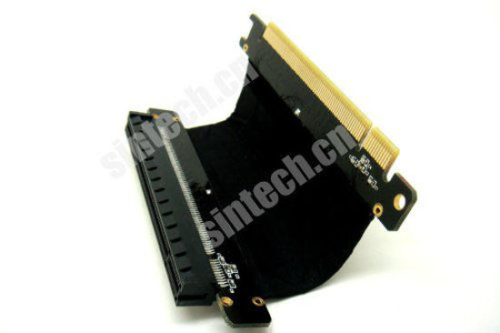 Picture of Sintech PCI-E Express X16 Riser Extend Card with High Speed Flex Cable(5cm 180Degree)