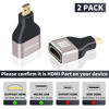 Picture of AIMHDUTY Micro HDMI to HDMI Adapter 8K Gold Plated, 2 Pack HDMI Female to Micro HDMI Male Connector, Support 8K@60Hz,4K@120Hz, Compatiable with Camera, Laptop, Projector etc