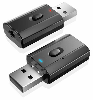 Picture of SIREG USB Blue Tooth Audio Transmitter Blue-Tooth Receive Audio Call Adapter for Car Tablet Laptop PC TV, Plug and Play, aptX Low Latency