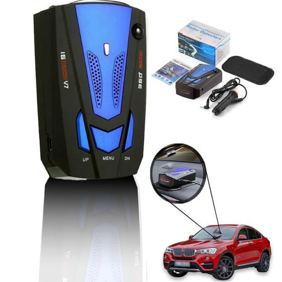Picture of KF Premium Blue Car Radar 16 Band V7 GPS Speed Safe Detector - Stay Informed on The Road w Advanced 360° Laser Detection Voice Alerts and GPS Accuracy Comprehensive Road Safety Awareness