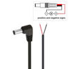 Picture of Jienk 2Pcs 3FT 16AWG Right Angle DC Power Pigtails Cable, 5.5mm x 2.5mm Male Barrel Jack Plug to Bare Wire Open End Repair Cable for CCTV Security Camera,DVR,LED Strip Light Power Supply Replacement