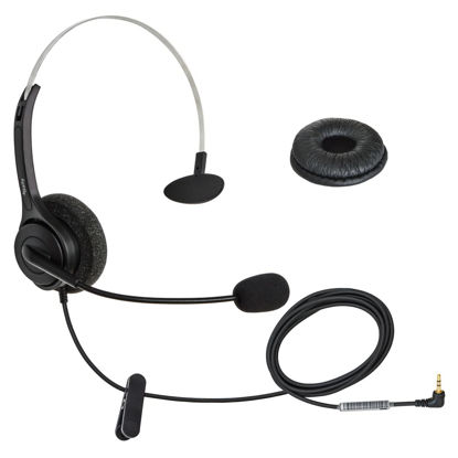 Picture of DailyHeadset 2.5 mm Jack Phone Headset On Ear Headphones Hands Free for Cordless Landline Telephones