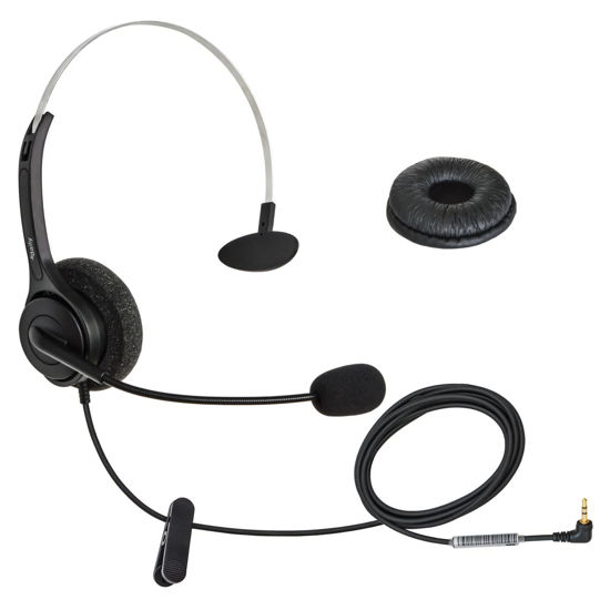 Picture of DailyHeadset 2.5 mm Jack Phone Headset On Ear Headphones Hands Free for Cordless Landline Telephones