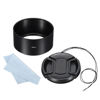 Picture of PATIKIL 67mm Lens Hood, Long Focus Frosted Surface Anti-Reflective Inside Hood with 72mm Lens Cap and Cleaning Cloth for Camera Lens, Black for Nikon, for Fujifilm, for Pentax, for Leica