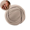 Picture of Zeroest Newborn Photography Outfits Props Stretch Wraps Newborn Photography Wrap for Baby Boys Girls Newborn Photoshoot Posing Wrap Blanket (Tan)