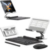 Picture of voppton for Samsung Galaxy Z Fold 6 5 4 Stand and Keyboard Mouse, Portable Mini Bluetooth-Compatible Keyboard, Foldable Adjustable Tablet Stand Holder for Desk, with Wireless Mouse & Pen