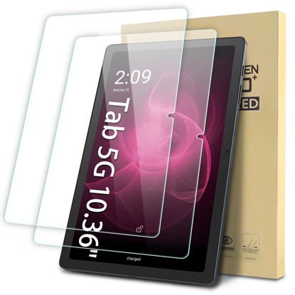 Picture of Suppeak 2-Pack Screen Protector Compatible with T-Mobile REVVL Tab 5G 10.36", Tempered Glass Clear Film, Anti-Scratch, 9H Hardness, Easy Installation