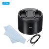 Picture of PATIKIL 49mm Lens Hood, Long Focus Frosted Surface Anti-reflective Inside Hood with 58mm Lens Cap and Cleaning Cloth for Camera Lens, Black for Nikon, for Fujifilm, for Pentax, for Leica