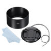 Picture of PATIKIL 62mm Lens Hood, Long Focus Frosted Surface Anti-Reflective Inside Hood with 67mm Lens Cap and Cleaning Cloth for Camera Lens, Black for Nikon, for Fujifilm, for Pentax, for Leica